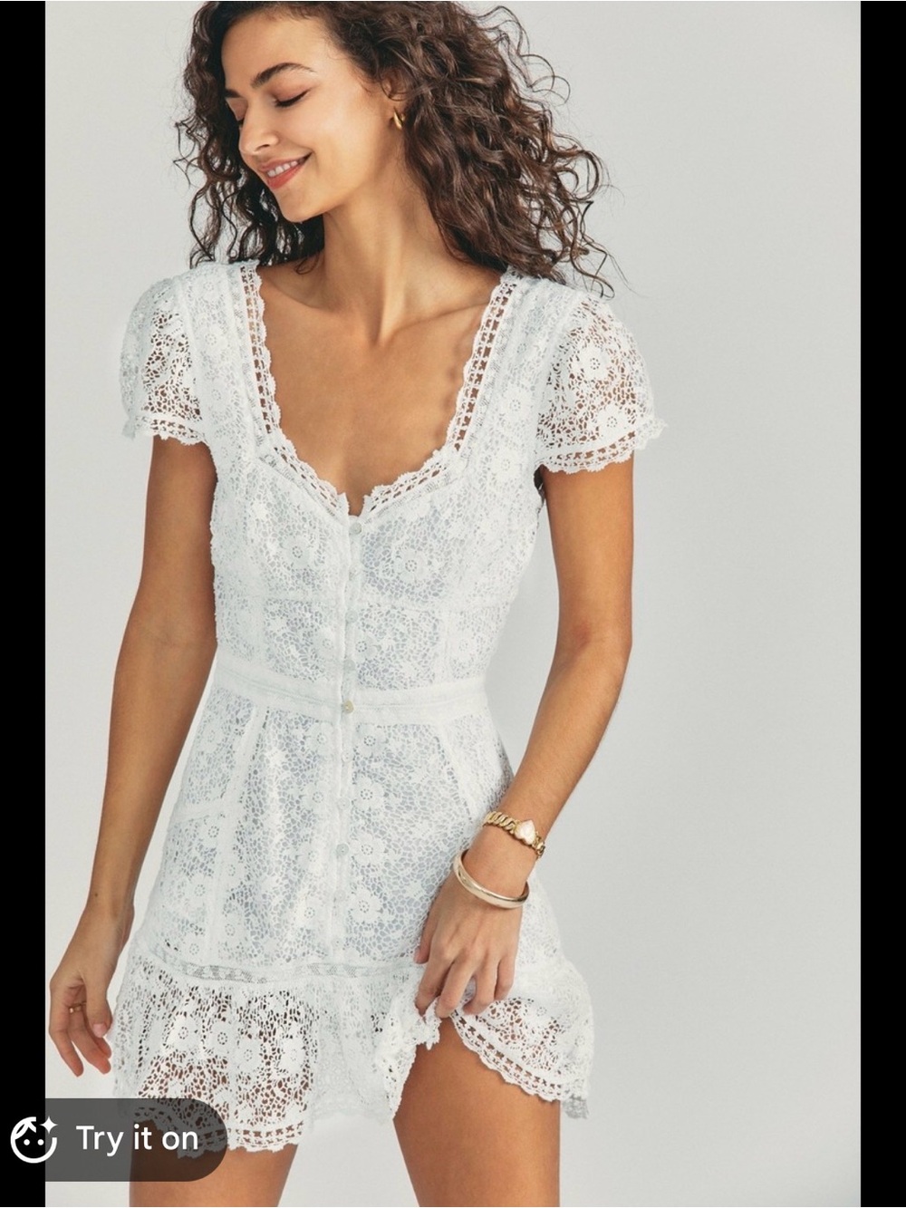 NWT loveshackfancy crocheted mini dress